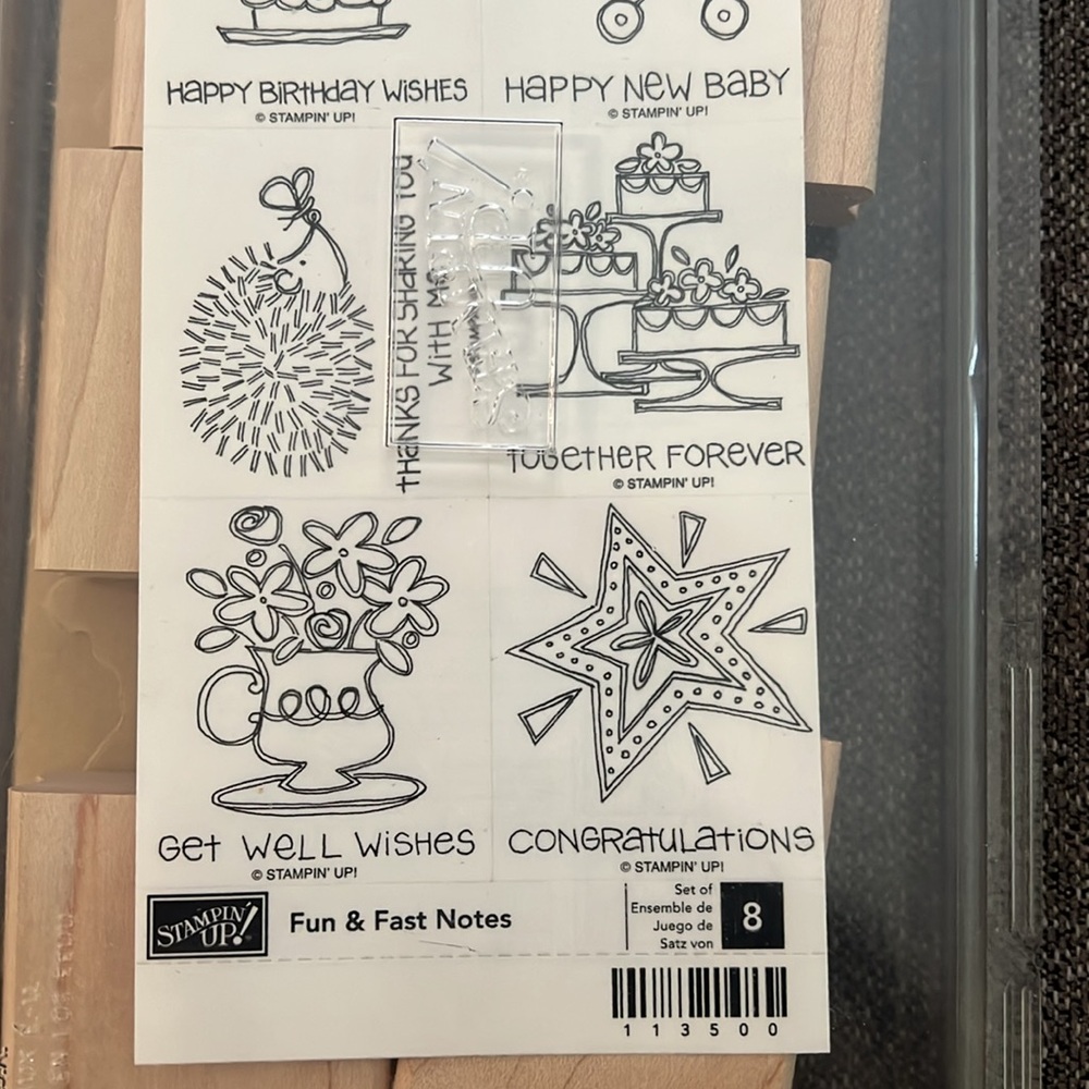 Stampin’ Up! Fun & Fast Notes Stamp Set Unmounted. NWT - Picture 3 of 4